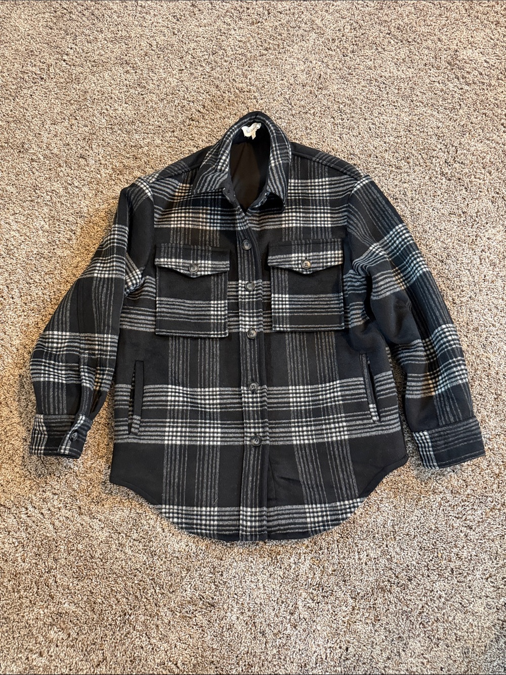 bohme Black and Gray Plaid Shacket
